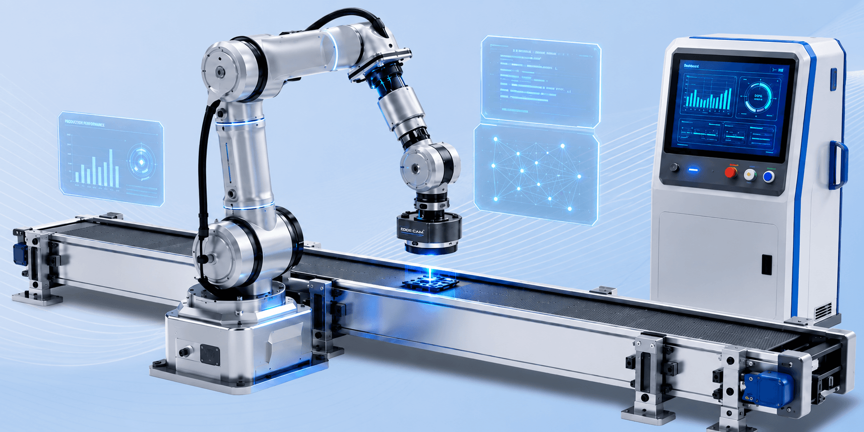 AI vision station on a manufacturing line