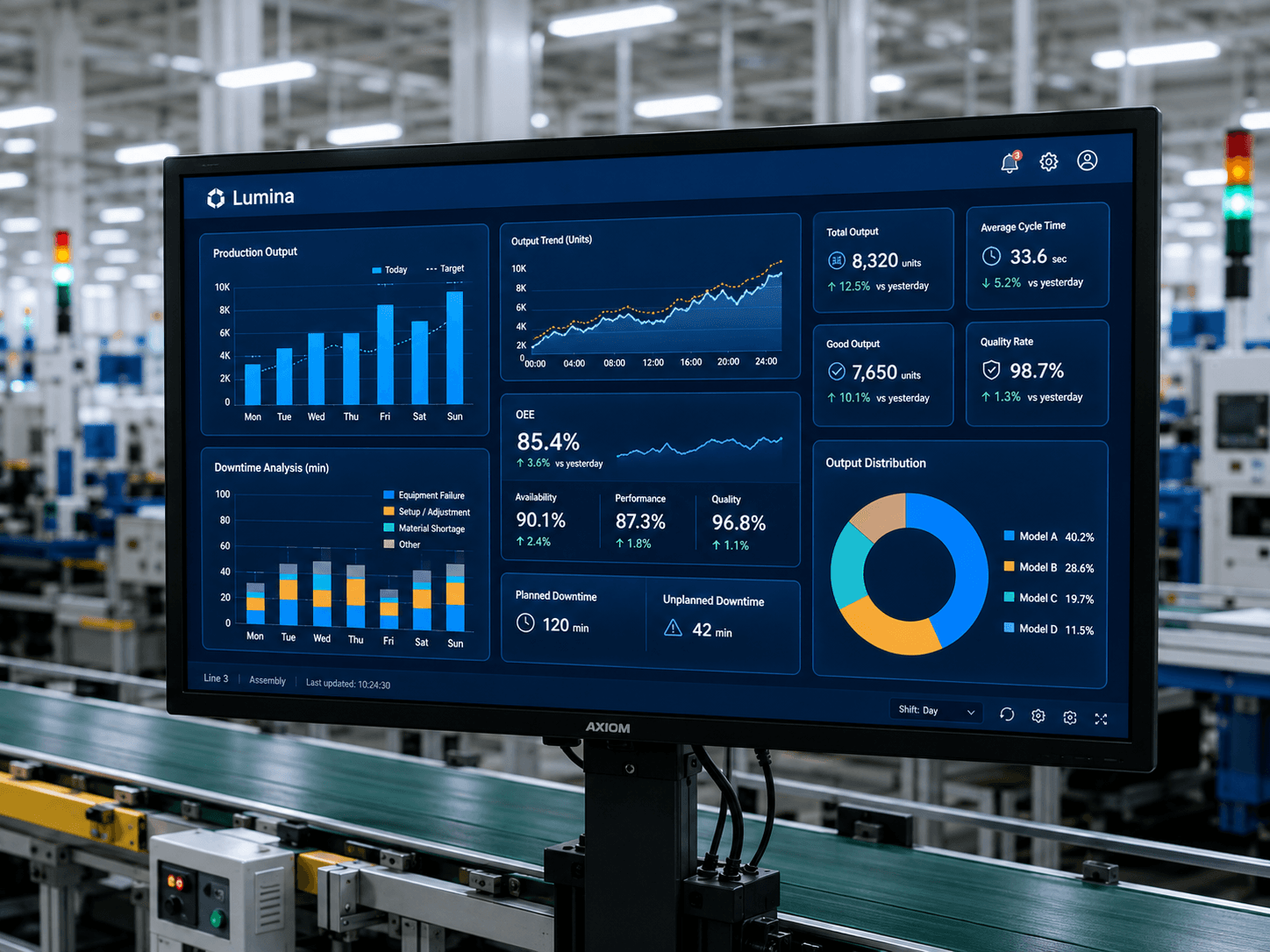 Inspection, tracking, and dashboards driven by a single camera feed